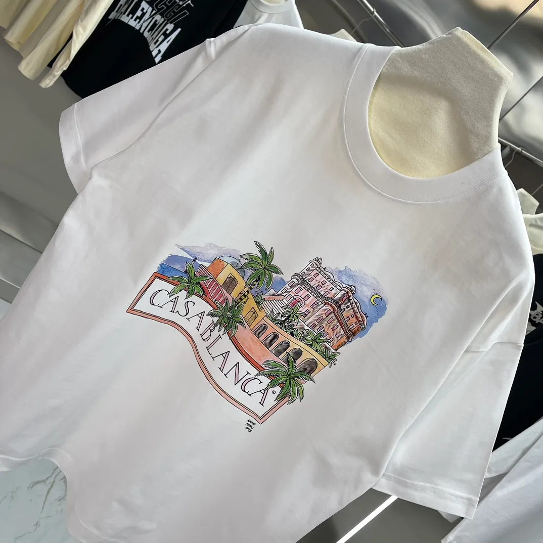 Casablanca Classic Series T ， ， 。 ， Classic ， In Stock ！ ：White Black Size：S M L XL XXL